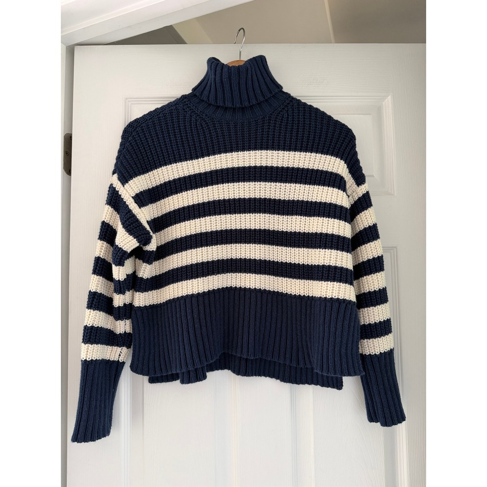 Madewell Wide Rib Turtleneck Sweater Chunky Preppy Casual